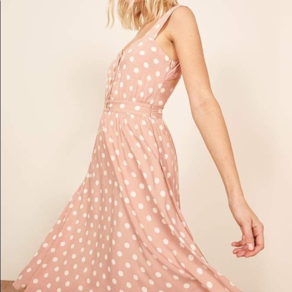 NWT Reformation Lanai Polka Dot Midi Dress